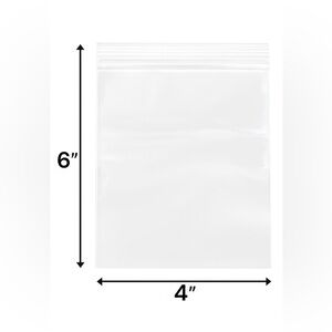 25 Resealable Clear Plastic Bags 4 x 6